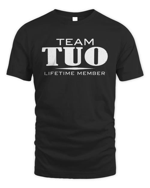 TUO BL62-K4-128 - Personalized “Team NAME Lifetime Member” - Unisex Standard T-Shirt - Black