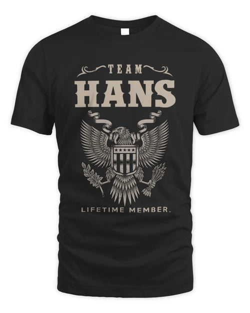 HANS TP06-K82 – Personalized Classic Style Apparel “Team NAME Lifetime Member” - Unisex Standard T-Shirt - Black