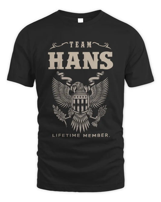 HANS TP06-K82 – Personalized Classic Style Apparel “Team NAME Lifetime Member” - Unisex Standard T-Shirt - Black