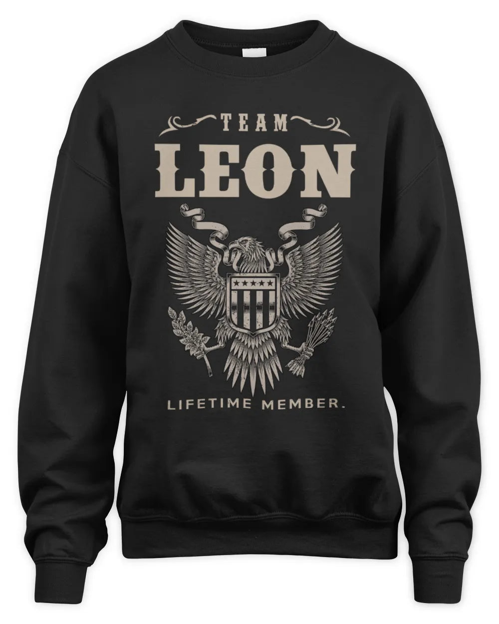 LEON TP06-K82 – Personalized Classic Style Apparel “Team NAME Lifetime Member” - Unisex Sweatshirt - Black