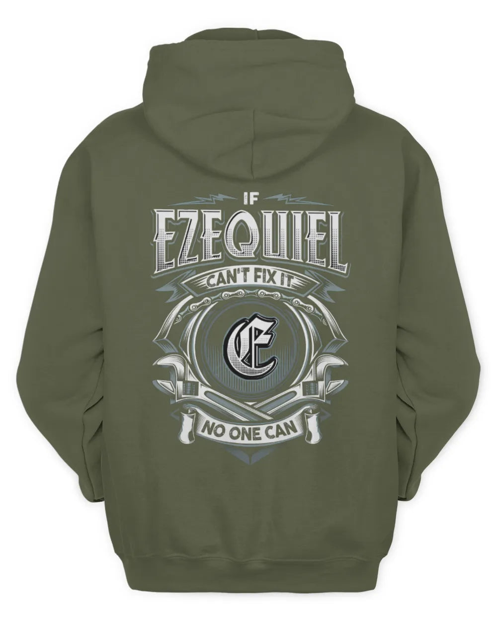 EZEQUIEL AP81-K4-626 - Personalized Ahmed Quote Apparel “If Ahmed Can't Fix It, No One Can” - Unisex Hoodie - Military Green