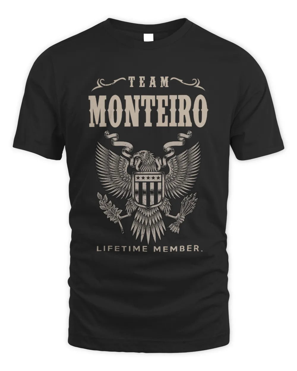 MONTEIRO TP06-K82 – Personalized Classic Style Apparel “Team NAME Lifetime Member” - Unisex Standard T-Shirt - Black