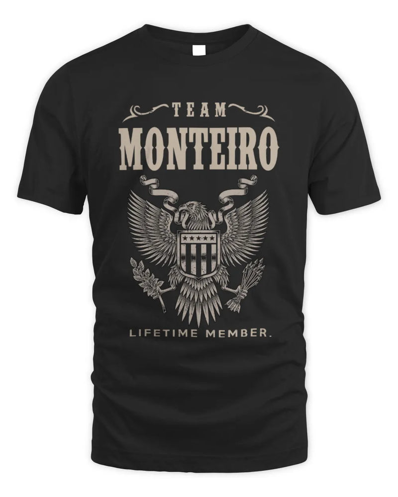MONTEIRO TP06-K82 – Personalized Classic Style Apparel “Team NAME Lifetime Member” - Unisex Standard T-Shirt - Black