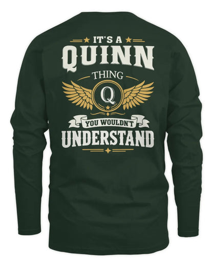 QUINN KT06-M008 It’s a [NAME] Thing – You Wouldn’t Understand | Personalized Vintage T-Shirt - Men's Long Sleeved T-Shirt - Forest Green