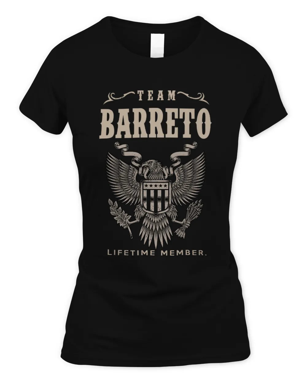 BARRETO TP06-K82 – Personalized Classic Style Apparel “Team NAME Lifetime Member” - Women's Standard T-Shirt - Black