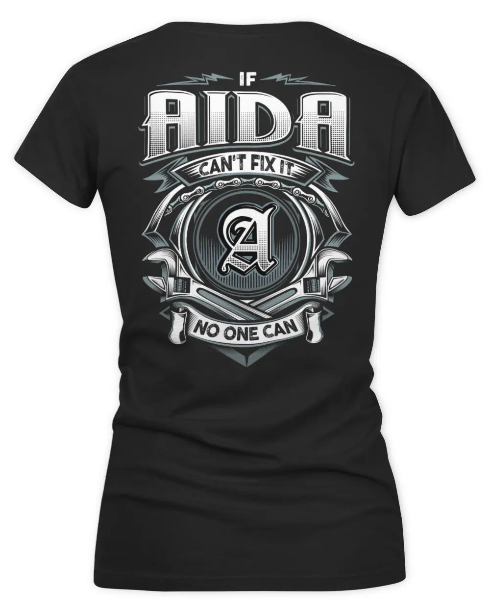 AIDA AP81-K4-626 - Personalized Ahmed Quote Apparel “If Ahmed Can't Fix It, No One Can” - Women's V-Neck T-Shirt - Black