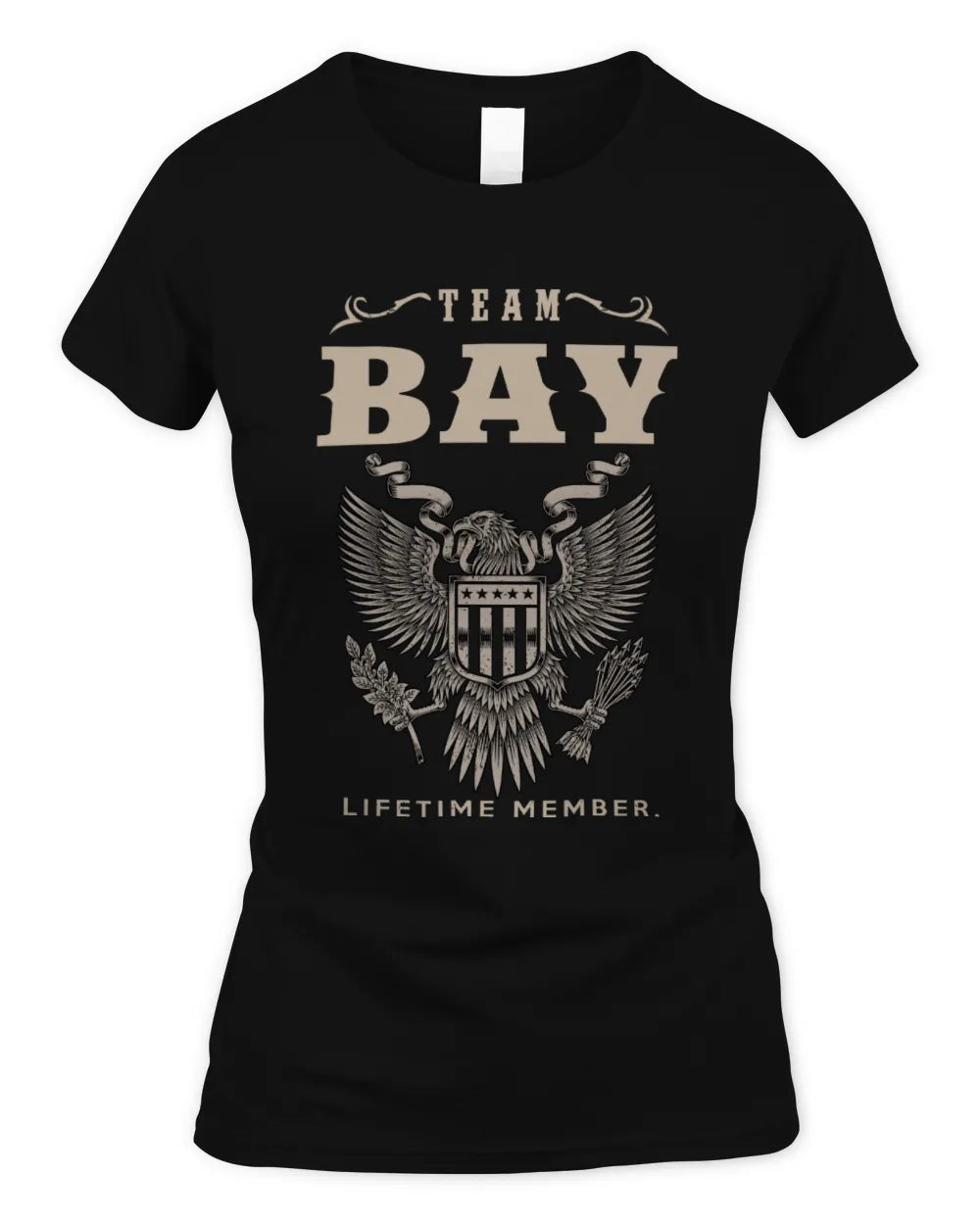 BAY TP06-K82 – Personalized Classic Style Apparel “Team NAME Lifetime Member” - Women's Standard T-Shirt - Black