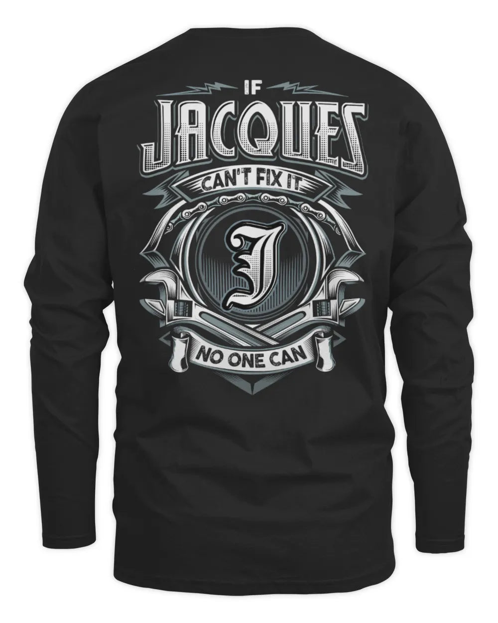 JACQUES AP81-K4-626 - Personalized Ahmed Quote Apparel “If Ahmed Can't Fix It, No One Can” - Men's Long Sleeved T-Shirt - Black
