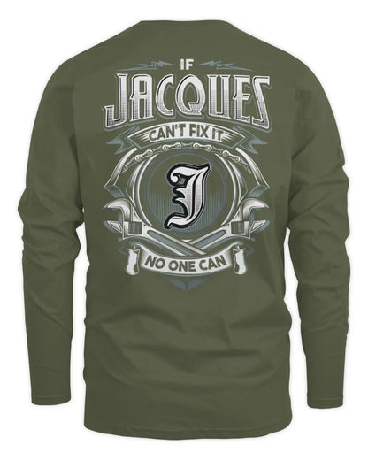 JACQUES AP81-K4-626 - Personalized Ahmed Quote Apparel “If Ahmed Can't Fix It, No One Can” - Men's Long Sleeved T-Shirt - Military Green