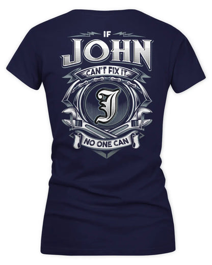 JOHN AP81-K4-626 - Personalized Ahmed Quote Apparel “If Ahmed Can't Fix It, No One Can” - Women's V-Neck T-Shirt - Navy