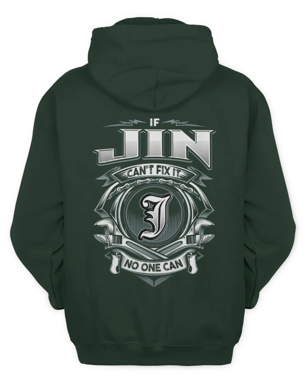 JIN AP81-K4-626 - Personalized Ahmed Quote Apparel “If Ahmed Can't Fix It, No One Can” - Unisex Hoodie - Forest Green