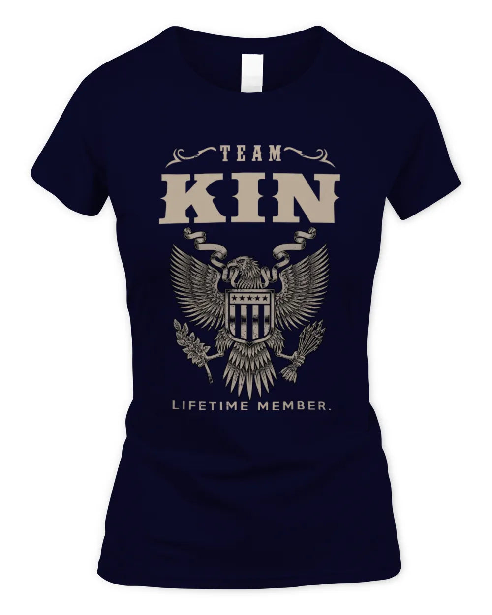 KIN TP06-K82 – Personalized Classic Style Apparel “Team NAME Lifetime Member” - Women's Standard T-Shirt - Navy
