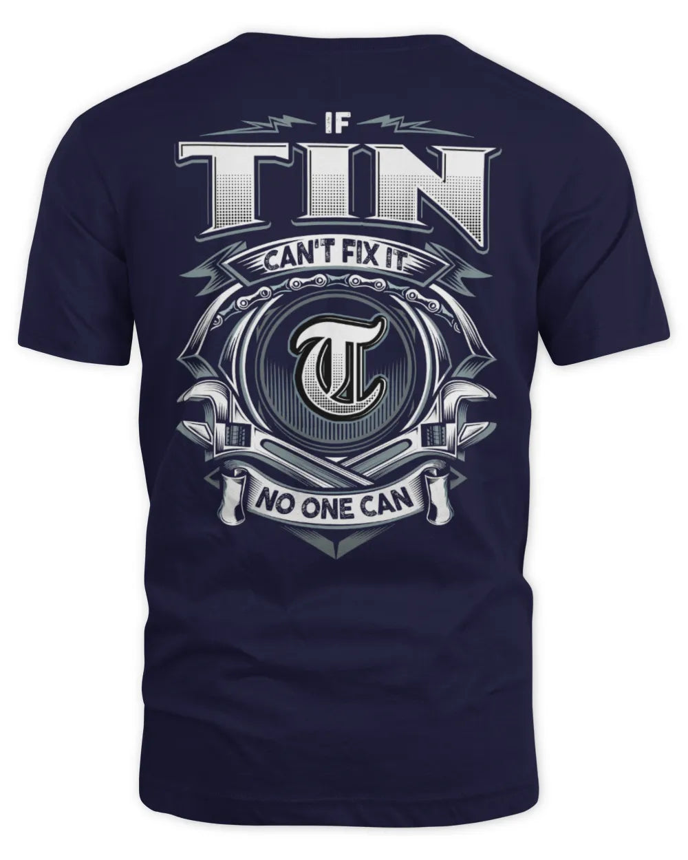 TIN AP81-K4-626 - Personalized Ahmed Quote Apparel “If Ahmed Can't Fix It, No One Can” - Unisex Standard T-Shirt - Navy
