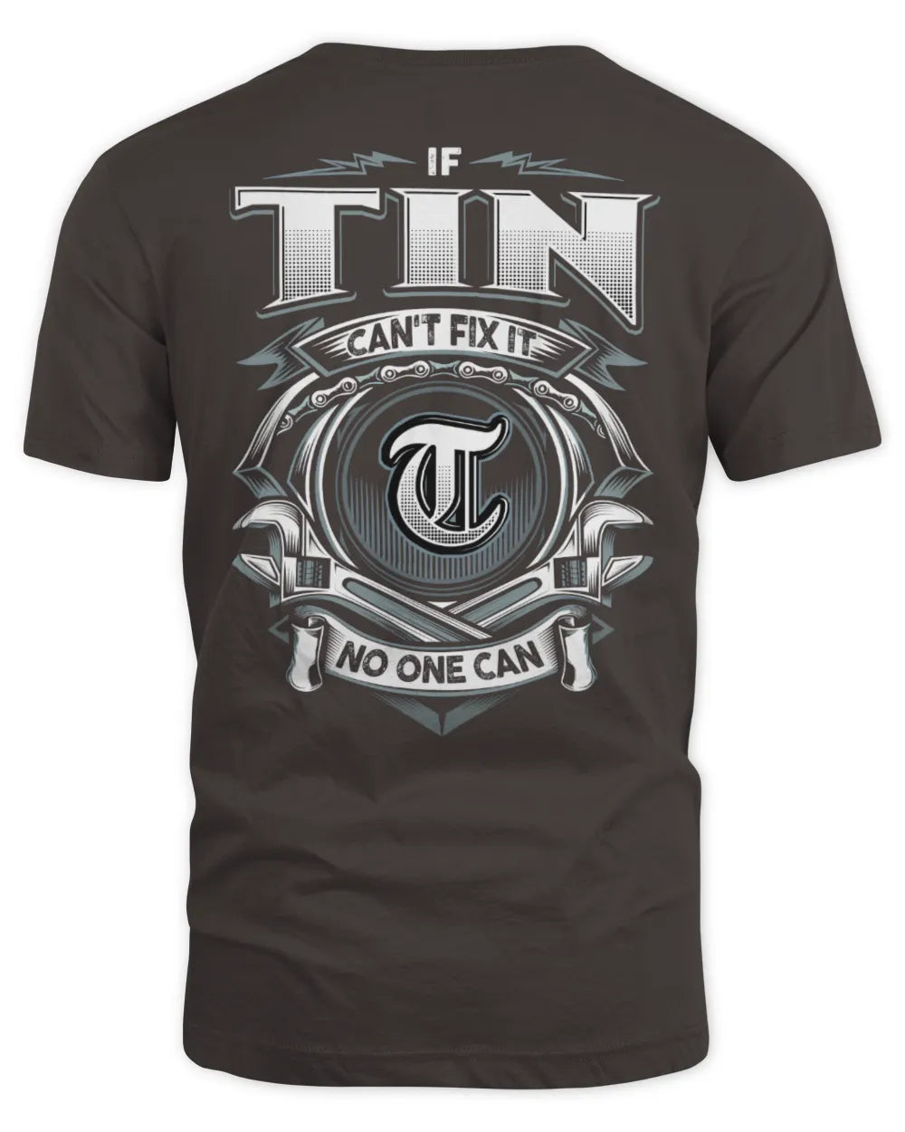 TIN AP81-K4-626 - Personalized Ahmed Quote Apparel “If Ahmed Can't Fix It, No One Can” - Unisex Standard T-Shirt - Dark Chocolate