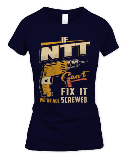 NTT TP22-K4-228 - Personalized Handyman T-Shirt “If AARON Can’t Fix It, We’re All Screwed” - Women's Standard T-Shirt - Navy