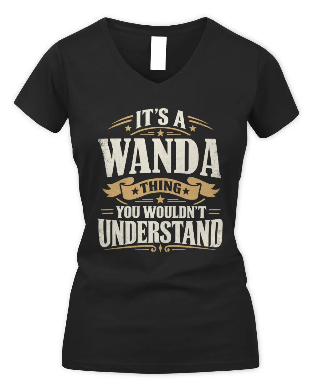WANDA P08 TH51 - Personalized “It’s a/an [NAME] Thing – You Wouldn’t Understand” Shirt - Women's V-Neck T-Shirt - Black