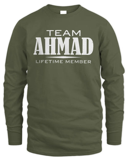 AHMAD BL62-K4-128 - Personalized “Team NAME Lifetime Member” - Men's Long Sleeved T-Shirt - Military Green