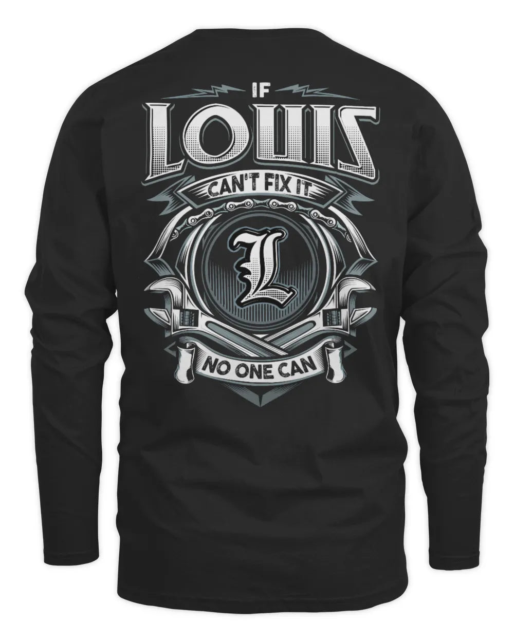 LOUIS AP81-K4-626 - Personalized Ahmed Quote Apparel “If Ahmed Can't Fix It, No One Can” - Men's Long Sleeved T-Shirt - Black