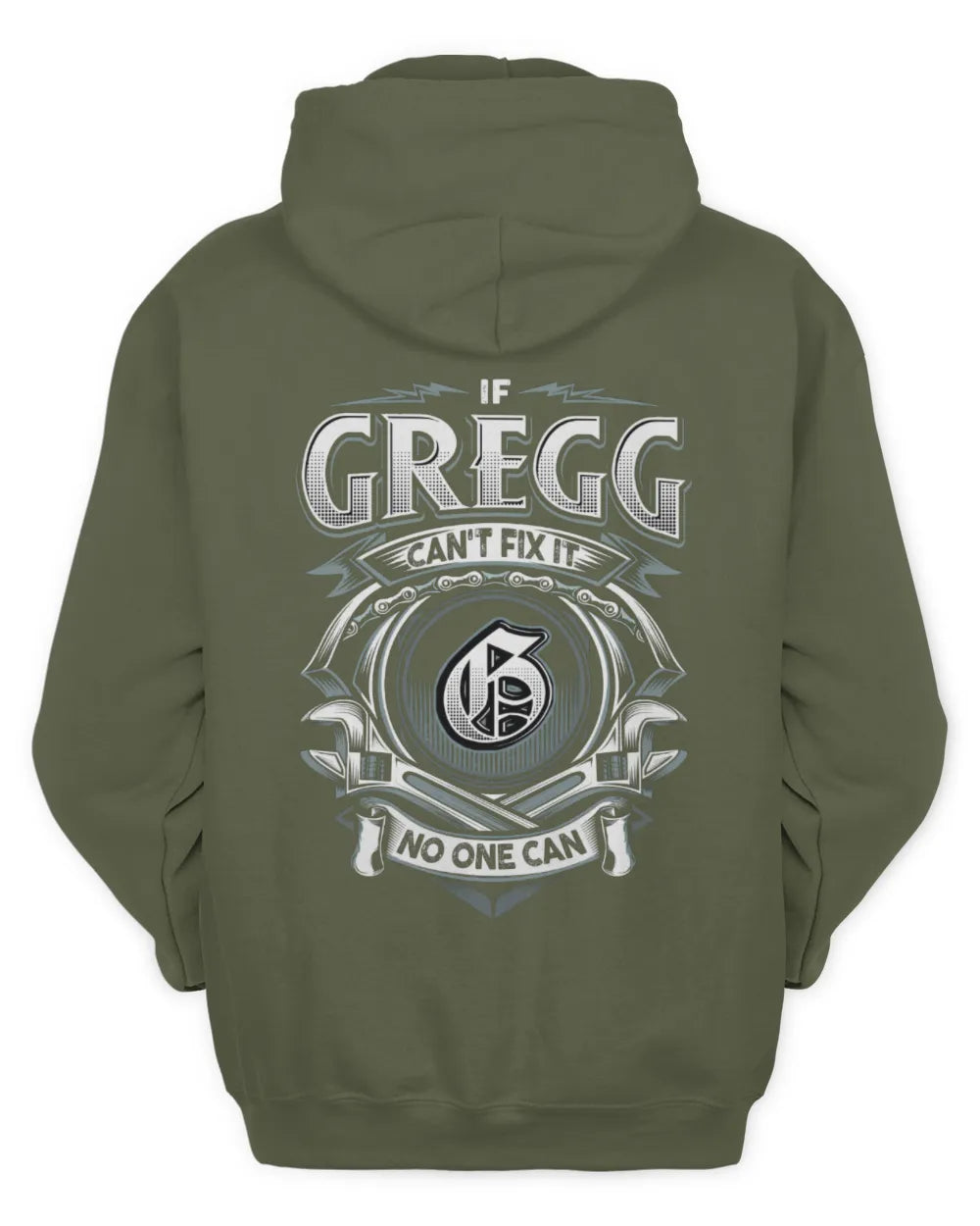GREGG AP81-K4-626 - Personalized Ahmed Quote Apparel “If Ahmed Can't Fix It, No One Can” - Unisex Hoodie - Military Green