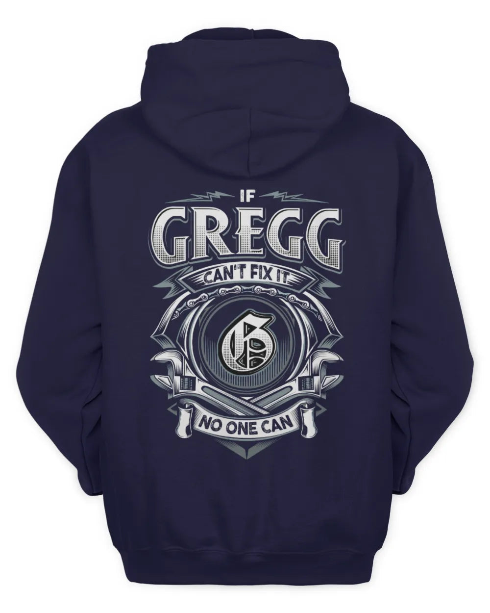 GREGG AP81-K4-626 - Personalized Ahmed Quote Apparel “If Ahmed Can't Fix It, No One Can” - Unisex Hoodie - Navy