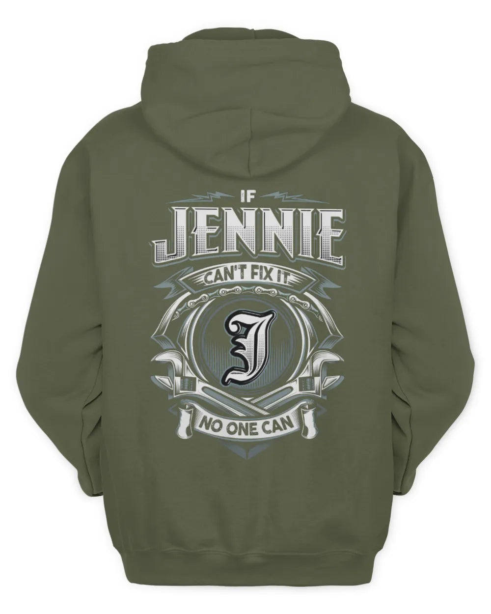 JENNIE AP81-K4-626 - Personalized Ahmed Quote Apparel “If Ahmed Can't Fix It, No One Can” - Unisex Hoodie - Military Green