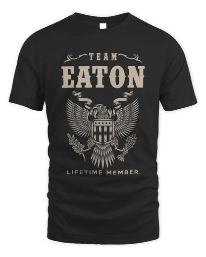 EATON TP06-K82 – Personalized Classic Style Apparel “Team NAME Lifetime Member” - Unisex Standard T-Shirt - Black