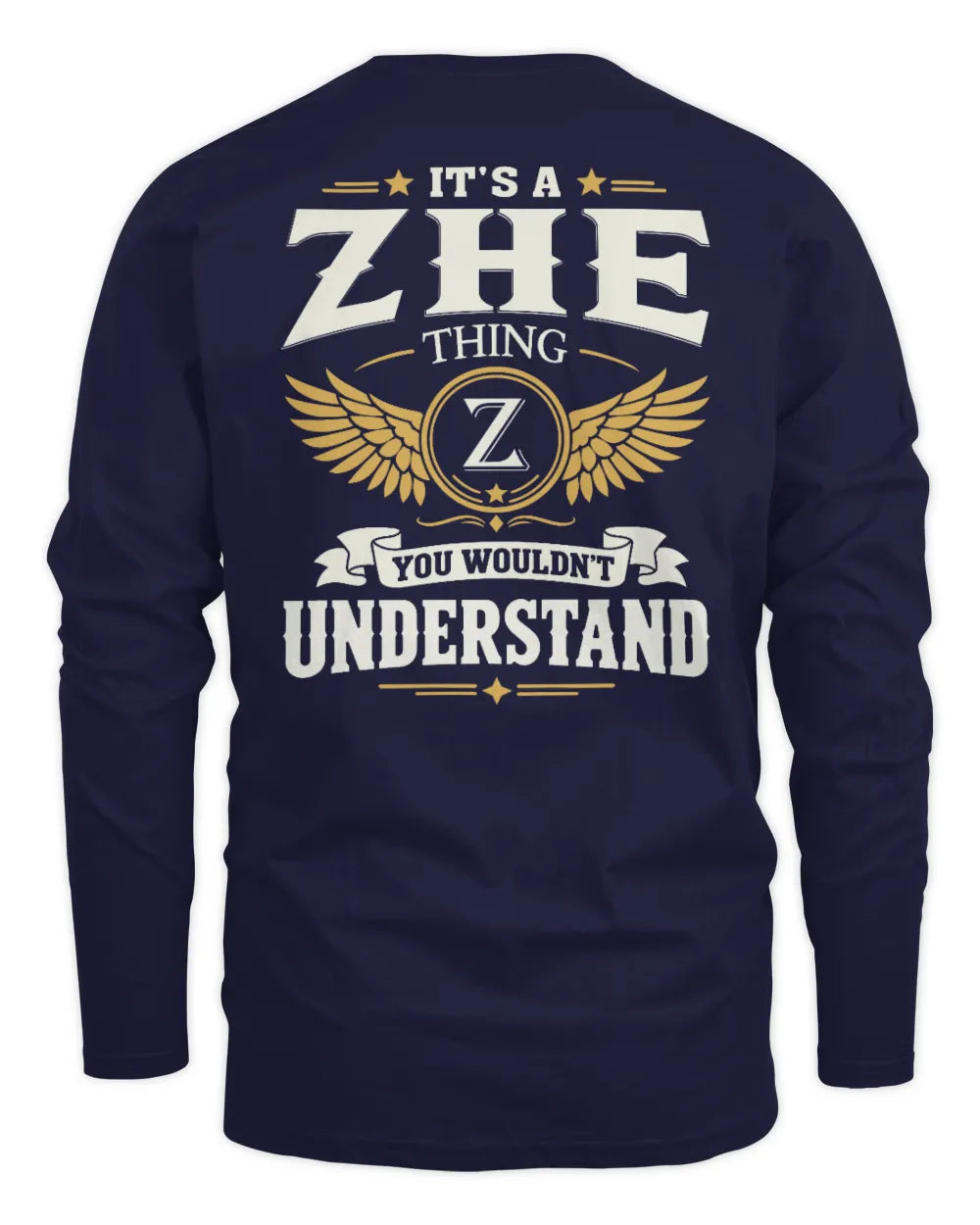 ZHE KT06-M008 It’s a [NAME] Thing – You Wouldn’t Understand | Personalized Vintage T-Shirt - Men's Long Sleeved T-Shirt - Navy