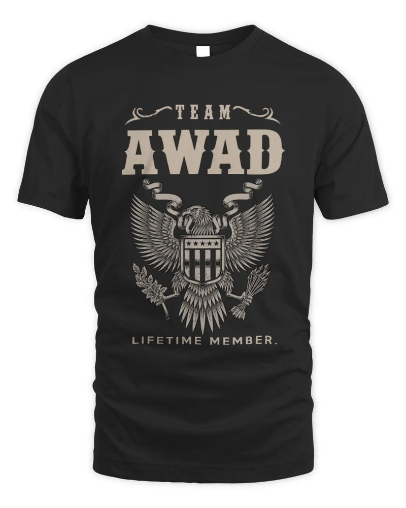 AWAD TP06-K82 – Personalized Classic Style Apparel “Team NAME Lifetime Member” - Unisex Standard T-Shirt - Black