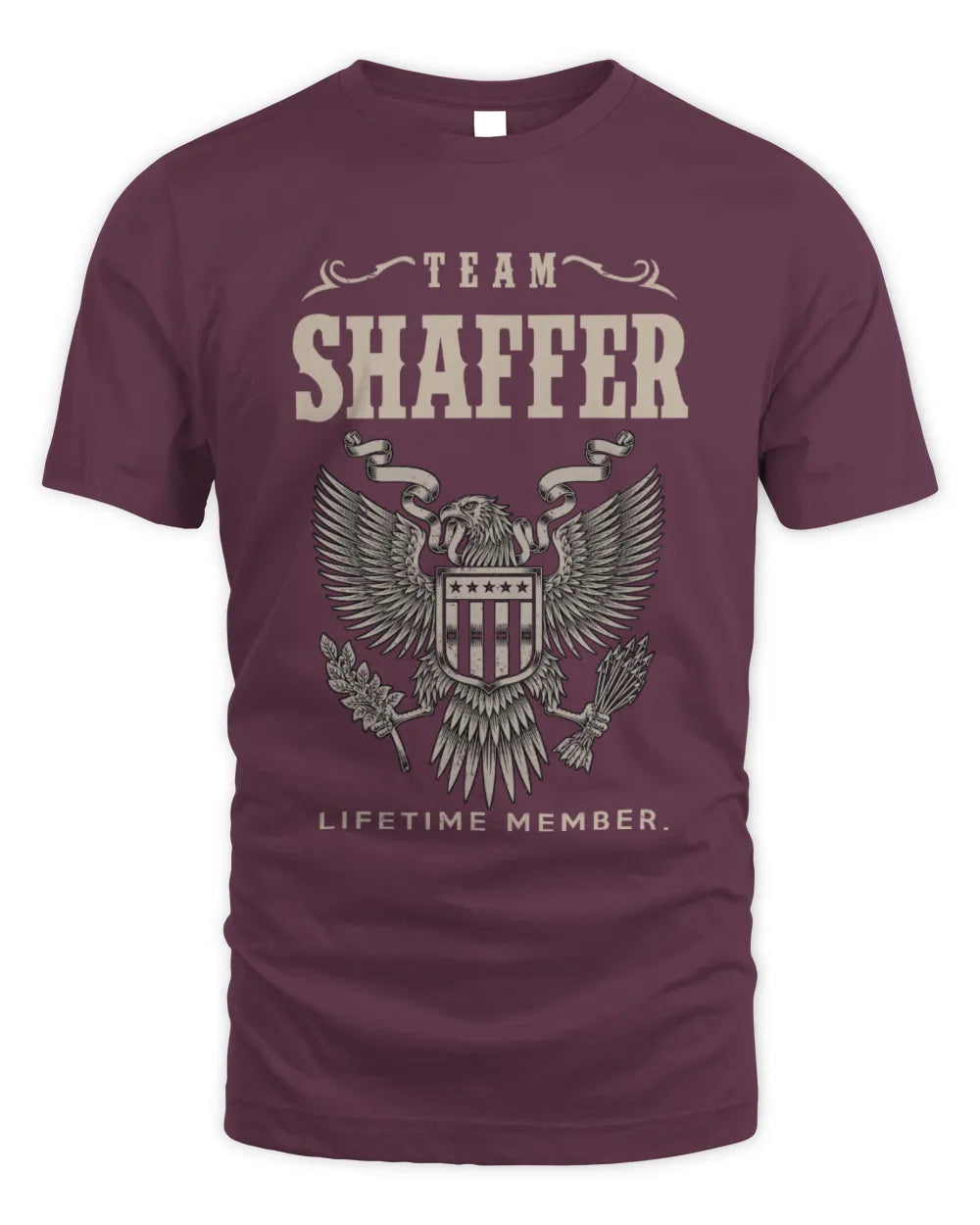 SHAFFER TP06-K82 – Personalized Classic Style Apparel “Team NAME Lifetime Member” - Unisex Standard T-Shirt - Maroon