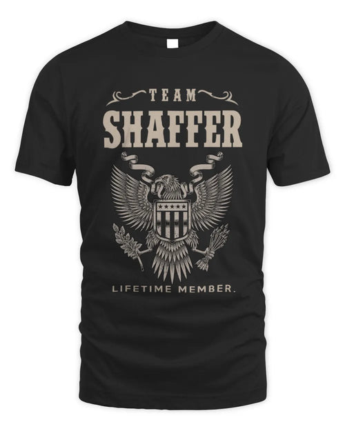 SHAFFER TP06-K82 – Personalized Classic Style Apparel “Team NAME Lifetime Member” - Unisex Standard T-Shirt - Black