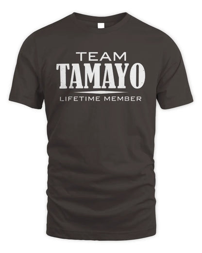 TAMAYO BL62-K4-128 - Personalized “Team NAME Lifetime Member” - Unisex Standard T-Shirt - Dark Chocolate