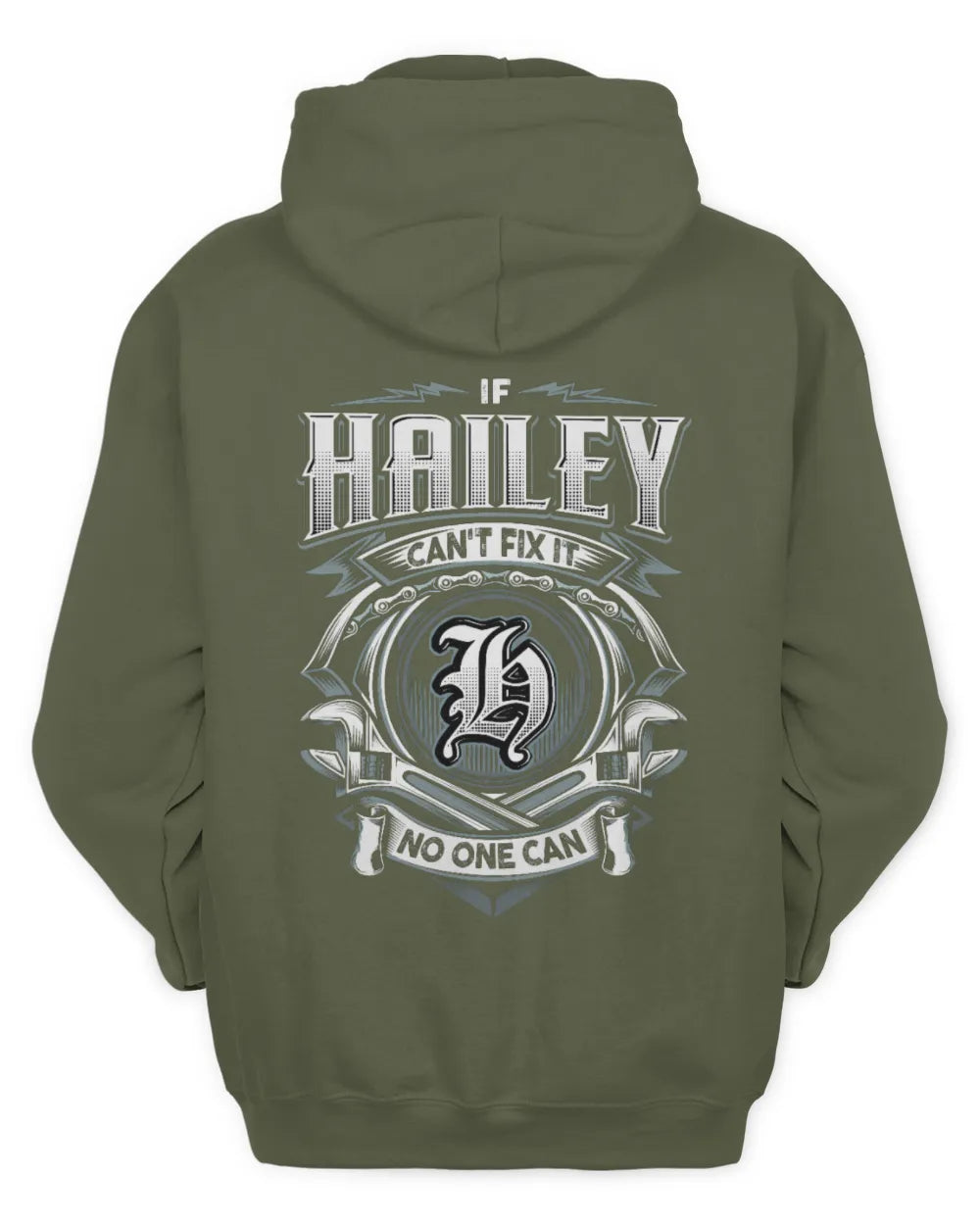 HAILEY AP81-K4-626 - Personalized Ahmed Quote Apparel “If Ahmed Can't Fix It, No One Can” - Unisex Hoodie - Military Green