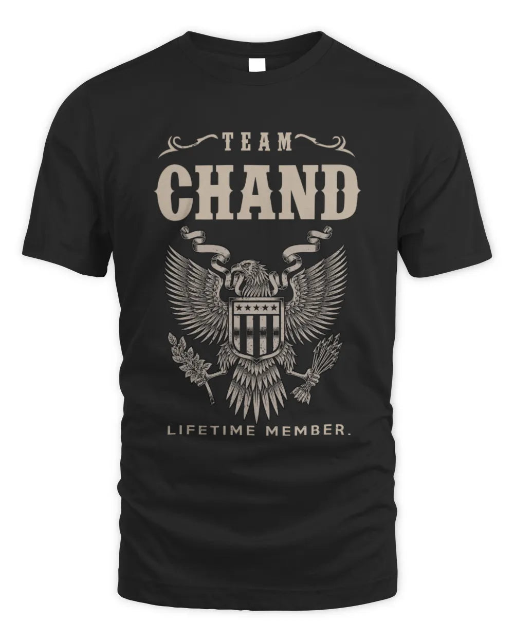 CHAND TP06-K82 – Personalized Classic Style Apparel “Team NAME Lifetime Member” - Unisex Standard T-Shirt - Black