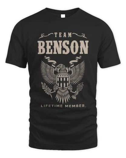 BENSON TP06-K82 – Personalized Classic Style Apparel “Team NAME Lifetime Member” - Unisex Standard T-Shirt - Black