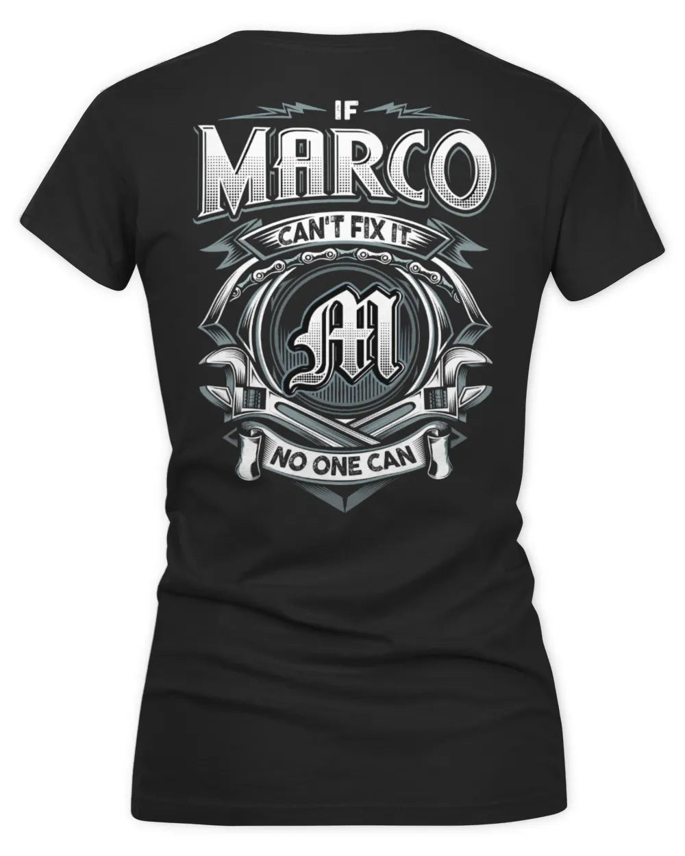 MARCO AP81-K4-626 - Personalized Ahmed Quote Apparel “If Ahmed Can't Fix It, No One Can” - Women's V-Neck T-Shirt - Black