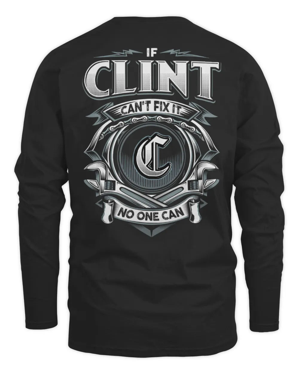 CLINT AP81-K4-626 - Personalized Ahmed Quote Apparel “If Ahmed Can't Fix It, No One Can” - Men's Long Sleeved T-Shirt - Black