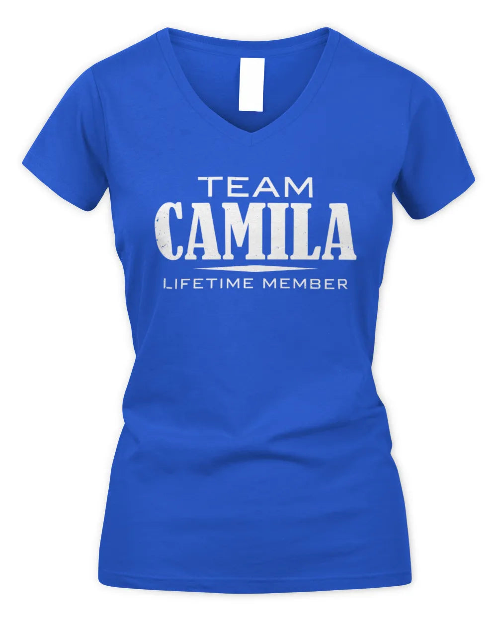 CAMILA BL62-K4-128 - Personalized “Team NAME Lifetime Member” - Women's V-Neck T-Shirt - Royal