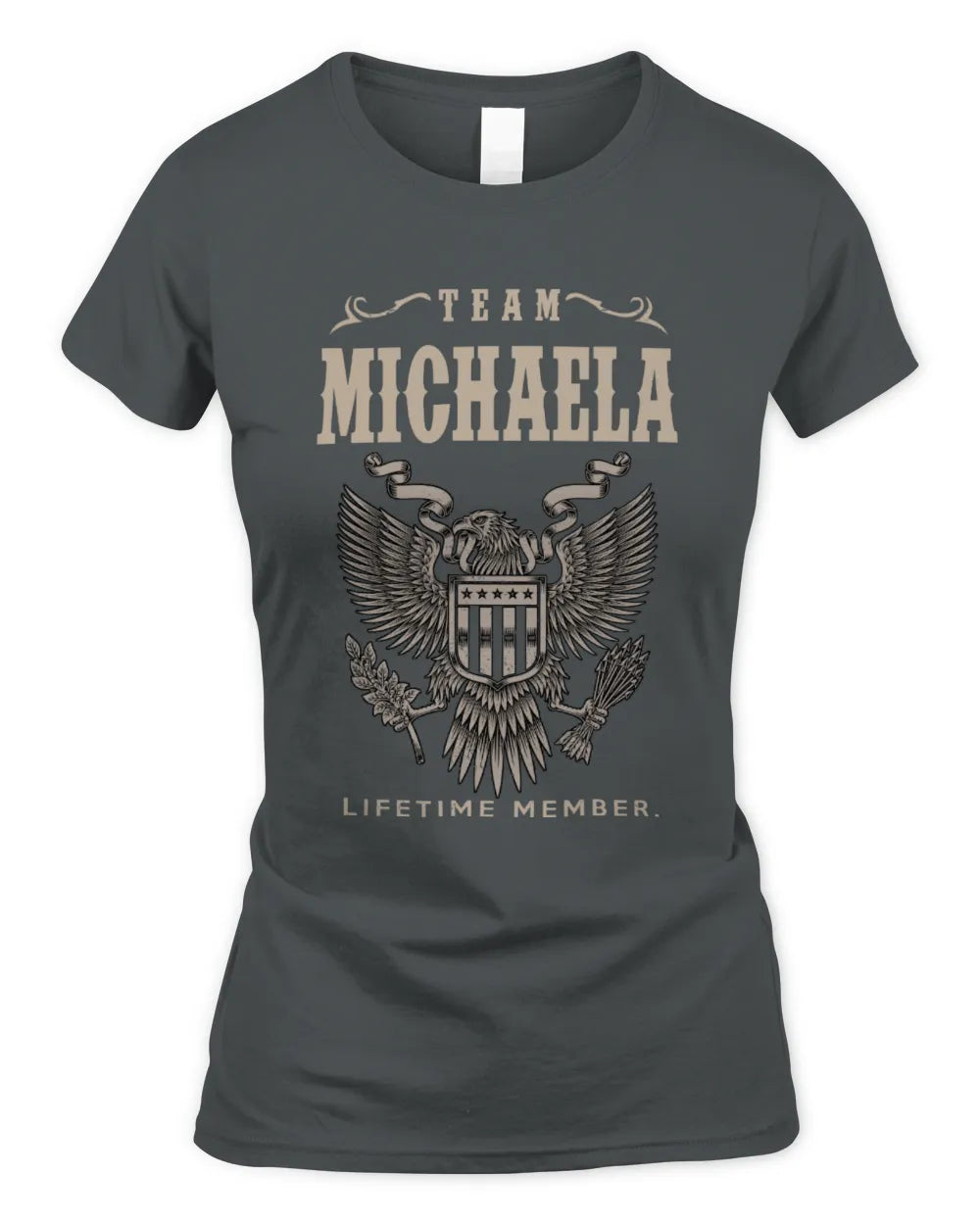 MICHAELA TP06-K82 – Personalized Classic Style Apparel “Team NAME Lifetime Member” - Women's Standard T-Shirt - Charcoal