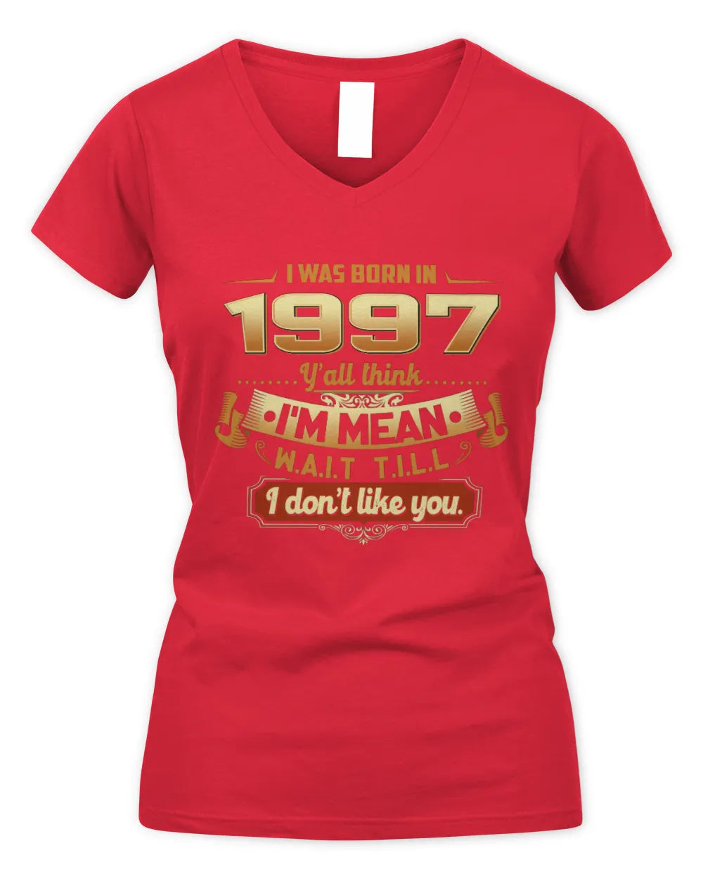 1997 HH89-K2 – Funny Birth Year Attitude Quote T-Shirt - Women's V-Neck T-Shirt - Red