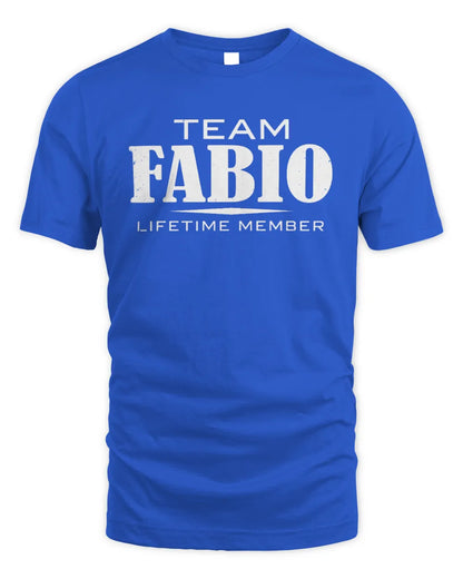 FABIO BL62-K4-128 - Personalized “Team NAME Lifetime Member” - Unisex Standard T-Shirt - Royal