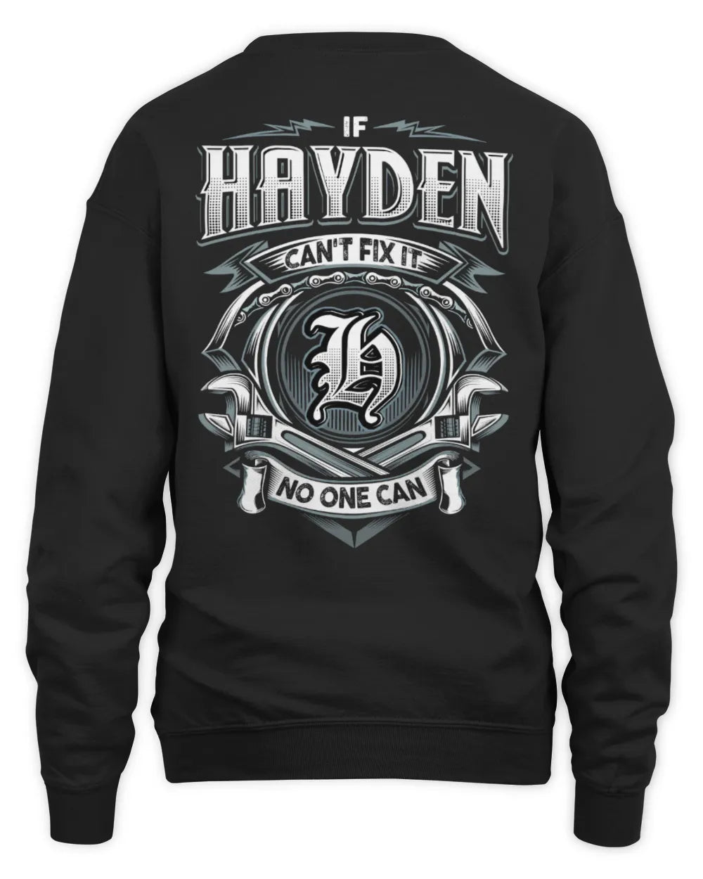 HAYDEN AP81-K4-626 - Personalized Ahmed Quote Apparel “If Ahmed Can't Fix It, No One Can” - Unisex Sweatshirt - Black
