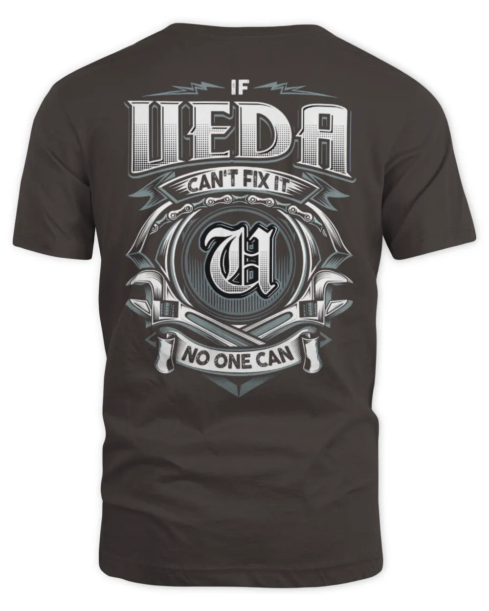 UEDA AP81-K4-626 - Personalized Ahmed Quote Apparel “If Ahmed Can't Fix It, No One Can” - Unisex Standard T-Shirt - Dark Chocolate