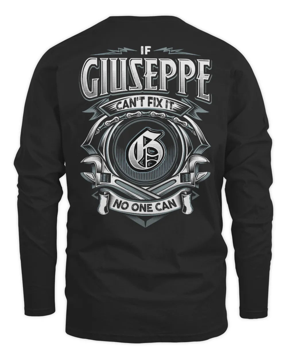 GIUSEPPE AP81-K4-626 - Personalized Ahmed Quote Apparel “If Ahmed Can't Fix It, No One Can” - Men's Long Sleeved T-Shirt - Black