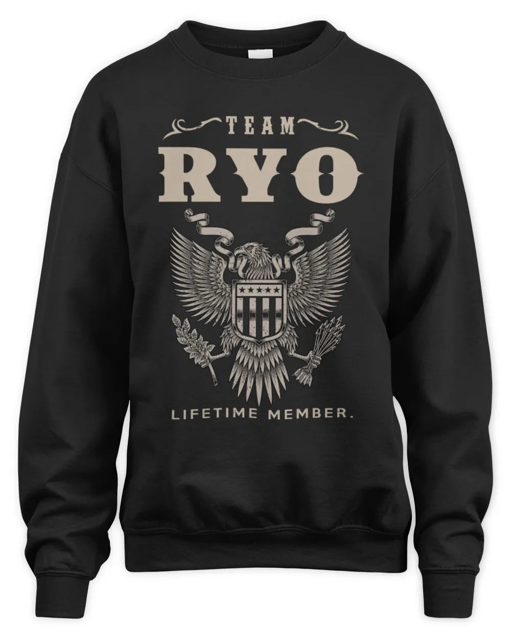 RYO TP06-K82 – Personalized Classic Style Apparel “Team NAME Lifetime Member” - Unisex Sweatshirt - Black