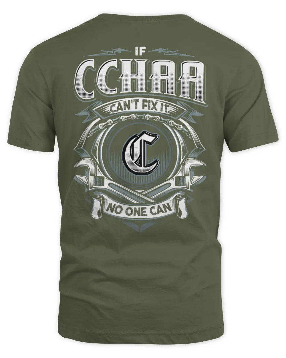 CCHAA AP81-K4-626 - Personalized Ahmed Quote Apparel “If Ahmed Can't Fix It, No One Can” - Unisex Standard T-Shirt - Military Green