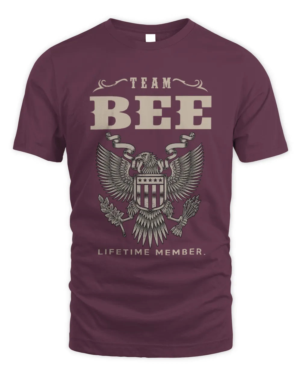 BEE TP06-K82 – Personalized Classic Style Apparel “Team NAME Lifetime Member” - Unisex Standard T-Shirt - Maroon