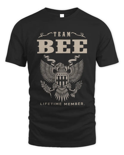 BEE TP06-K82 – Personalized Classic Style Apparel “Team NAME Lifetime Member” - Unisex Standard T-Shirt - Black