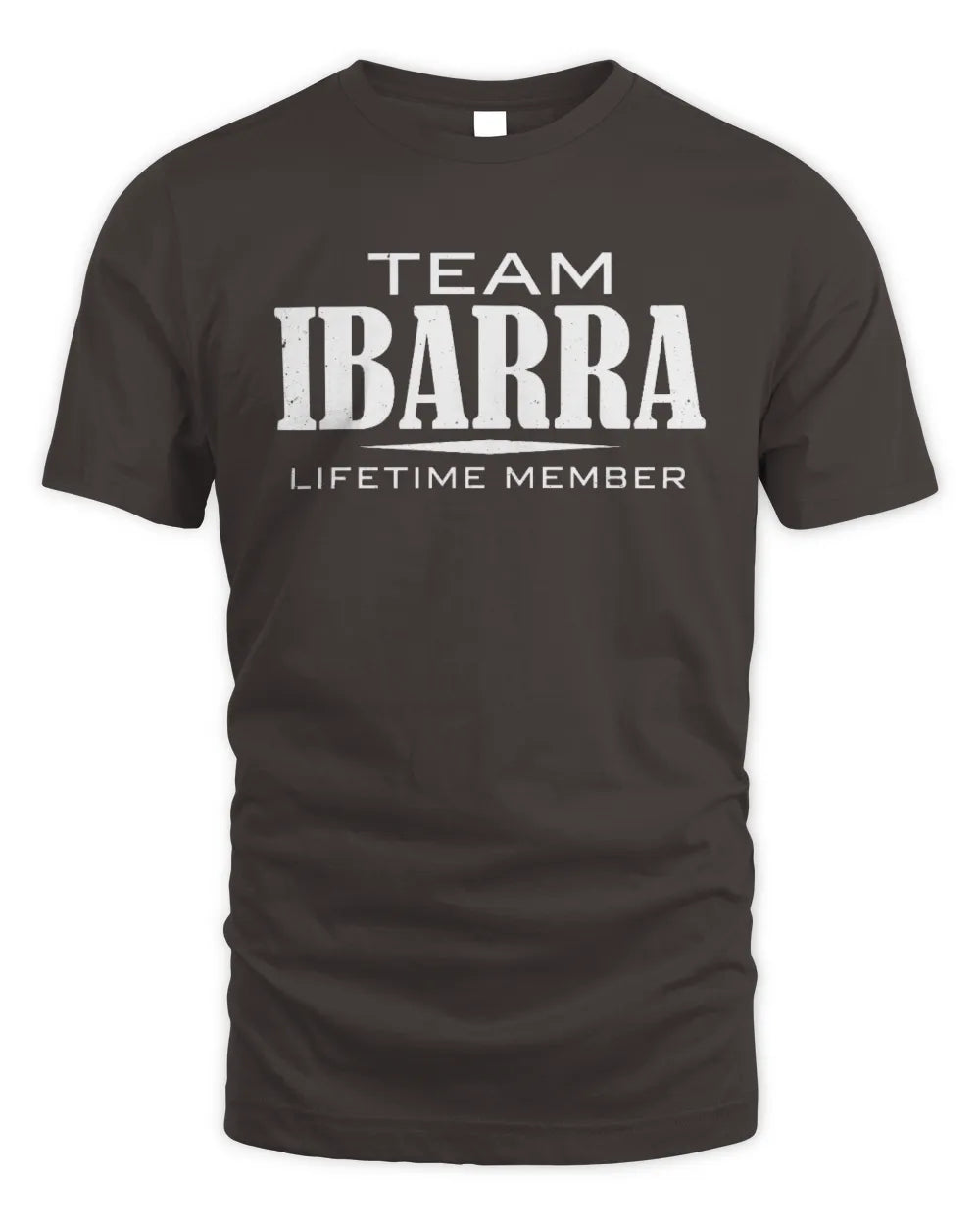 IBARRA BL62-K4-128 - Personalized “Team NAME Lifetime Member” - Unisex Standard T-Shirt - Dark Chocolate