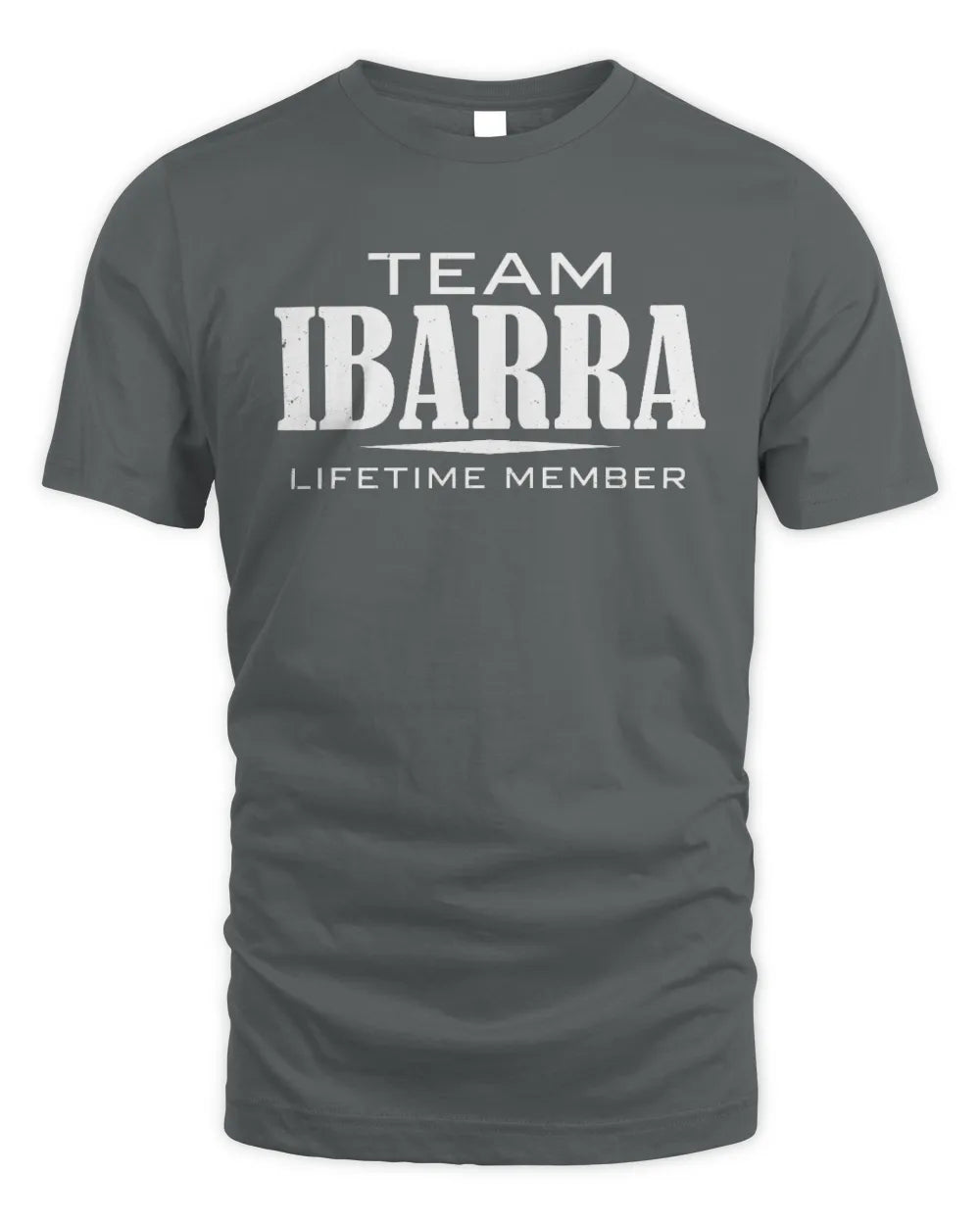 IBARRA BL62-K4-128 - Personalized “Team NAME Lifetime Member” - Unisex Standard T-Shirt - Charcoal