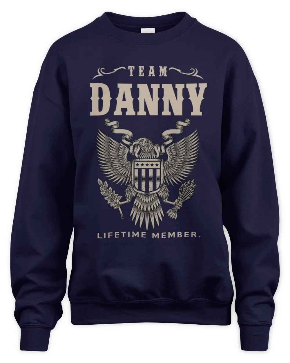 DANNY TP06-K82 – Personalized Classic Style Apparel “Team NAME Lifetime Member” - Unisex Sweatshirt - Navy